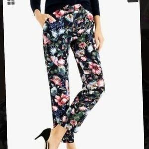 J. Crew pull on easy pant in crepe floral, 8 tall